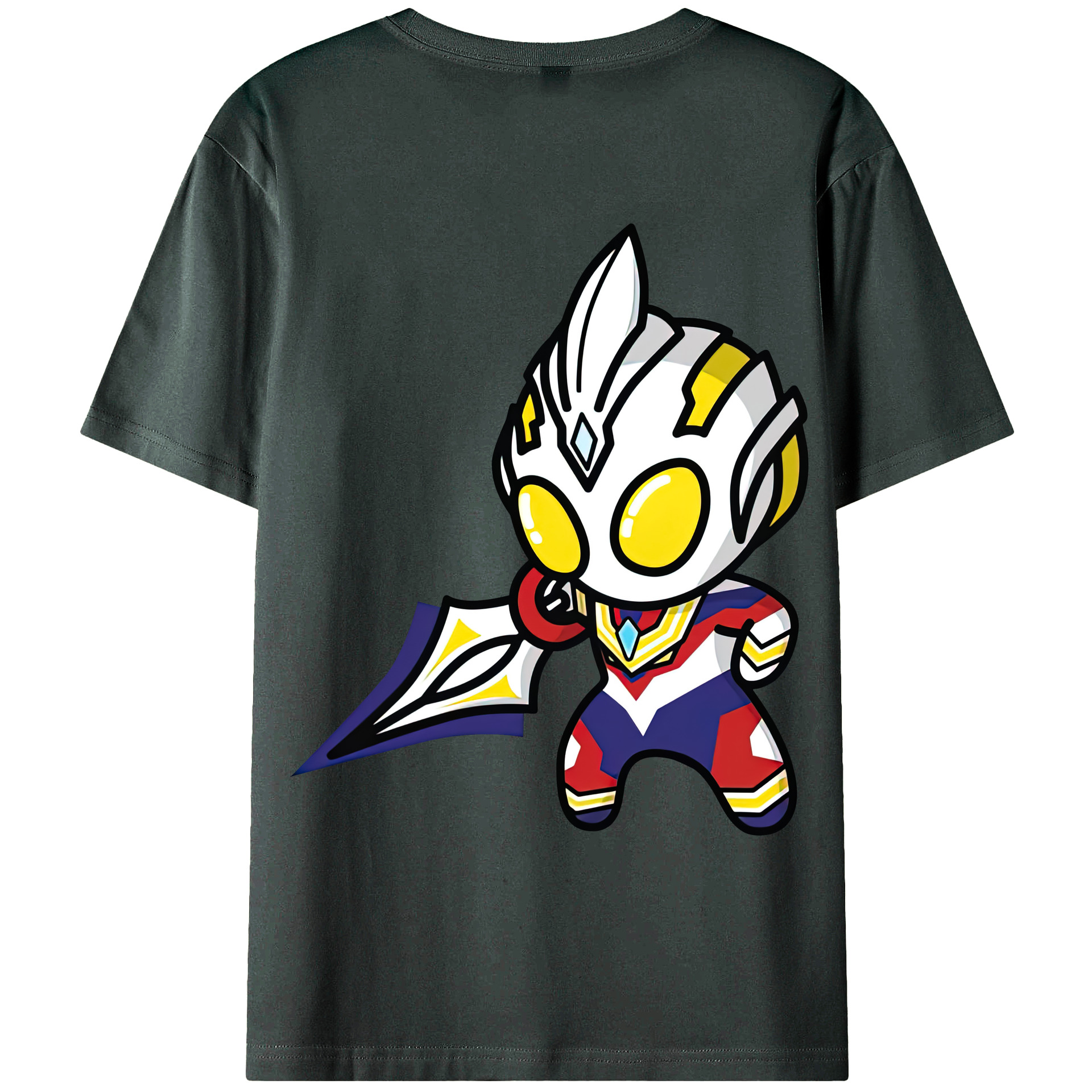 （画像用） ウルトラマン Ultraman 綿100％ メンズ半袖Tシャツ（バックプリント） 通気性